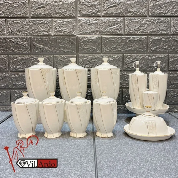با کیفیت سرویس پاسماوری و ادویه 14 پارچه مدل استیج سفید
