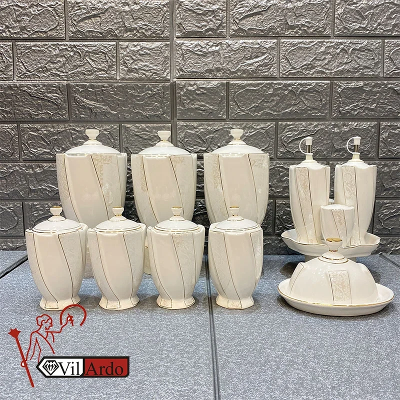 با کیفیت سرویس پاسماوری و ادویه 14 پارچه مدل استیج سفید