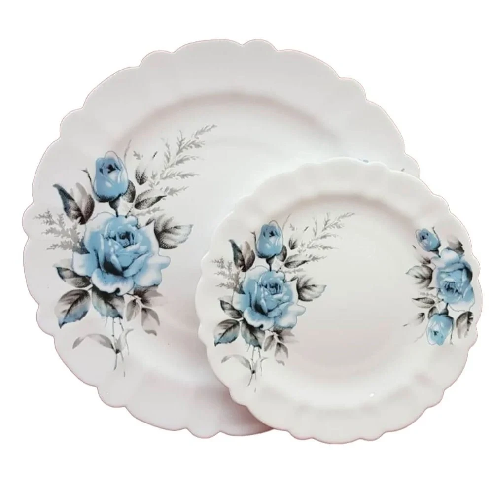 خرید سرویس غذا خوری 25 پارچه گرد مارگارت فیروزه ای
