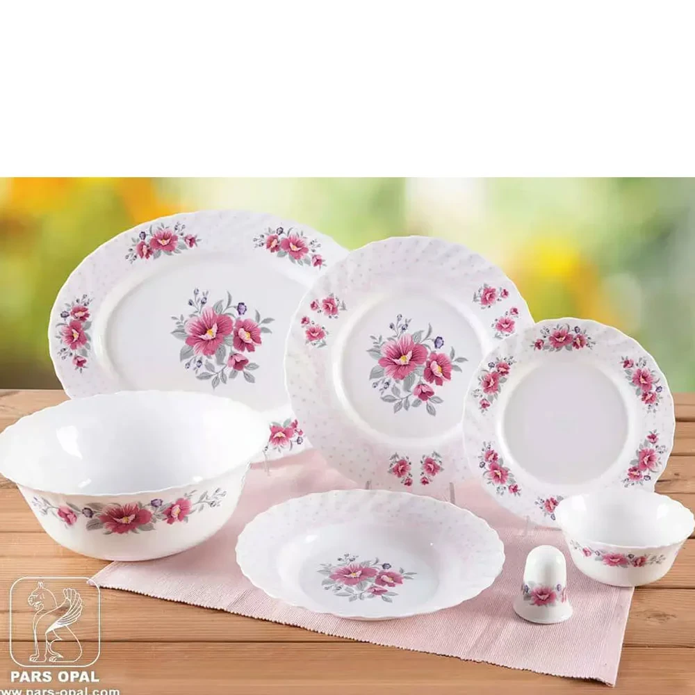 اصل سرویس غذا خوری 28 پارچه پارس اپال طرح رزالین