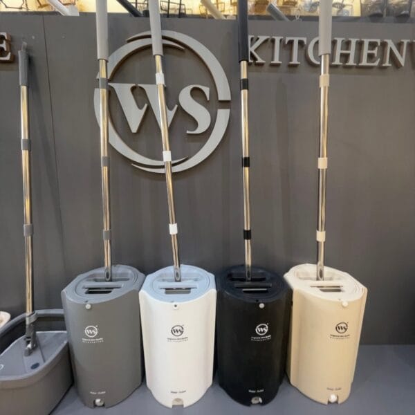 تی زمین شوی WS550 گرد سطل دار با ۳ عدد پد میکروفایبر